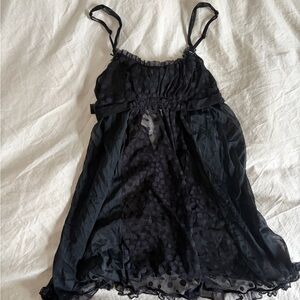 Betsey Johnson Black Polka Dot Chemise